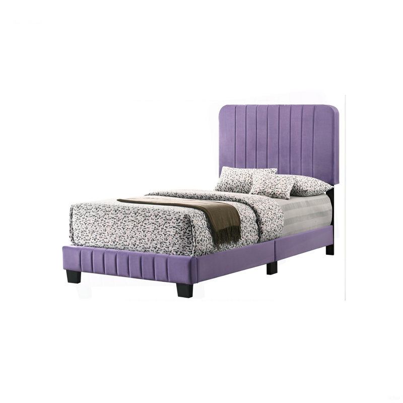 Lit simple contemporain en mauve éclatant, Lit simple, Mauve