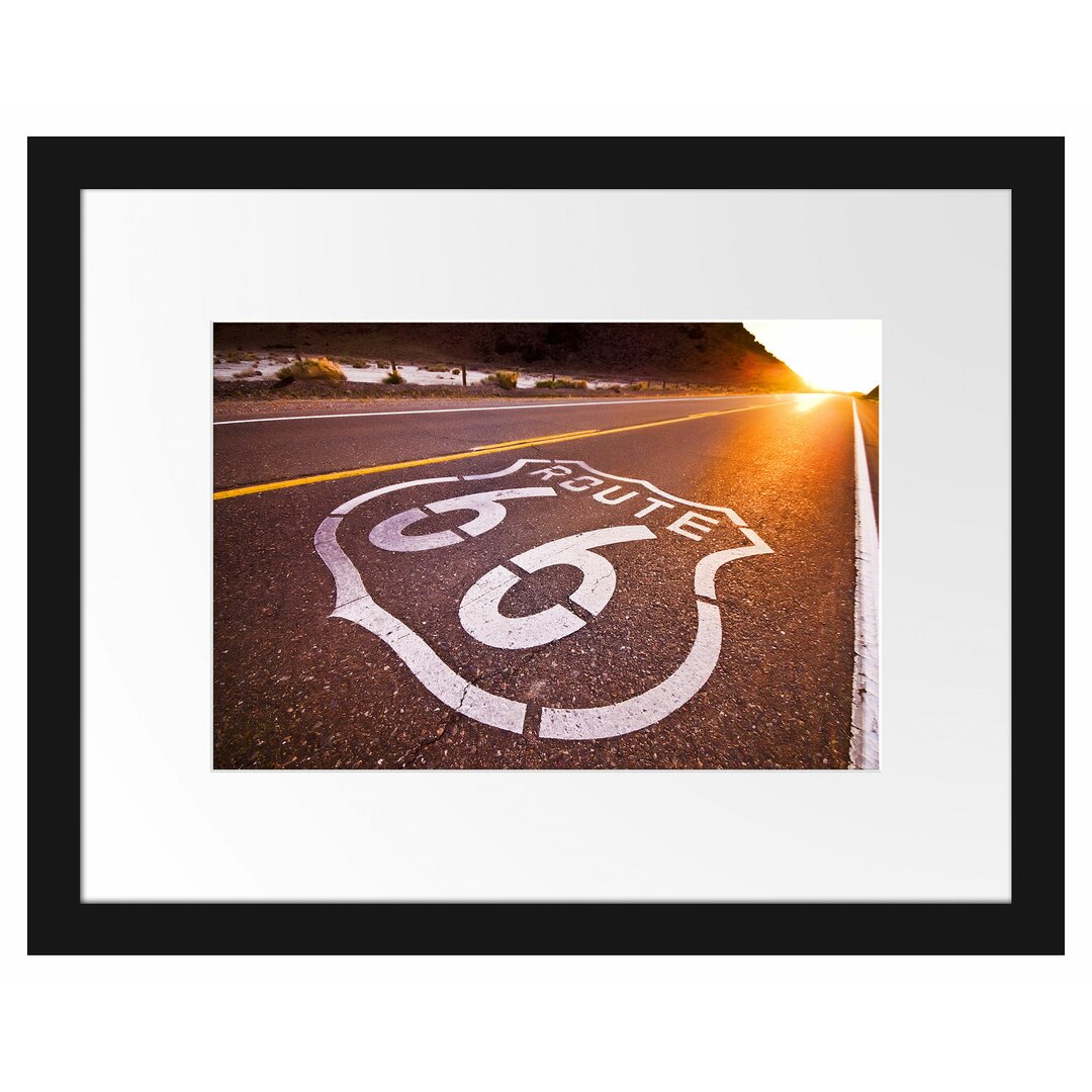 Gerahmtes Poster Autobahn-Route 66