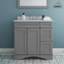 36 po X P 22 po P 35,4 po Meuble-lavabo simple H gris avec plateau et lavabo blancs-388834633