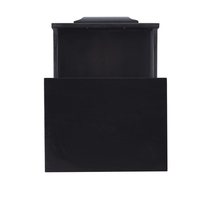 Dunster 2 - Drawer Cane Front Nightstand, Black