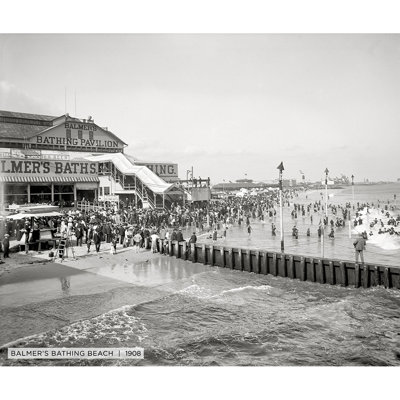 Balmers Bathing Beach, historique Coney Island - reproduction de photo sur toile tendue