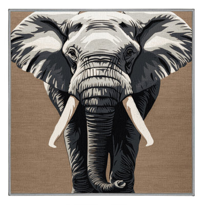  Tapis lavable avec éléphant d'Afrique