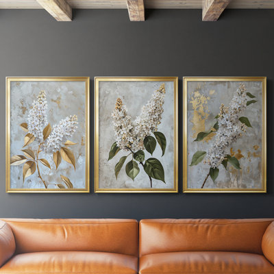 FLORAL Series CCXLVIII  -Custom Framed  Wrapped Gallery Canvas - 3 Pieces