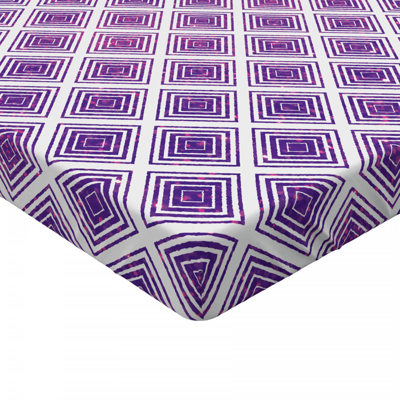 Microfiber Geometric Fitted Sheet, Twin Fitted Sheet