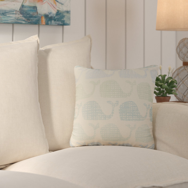 Coussin en coton Trafalgar, Vert / bleu
