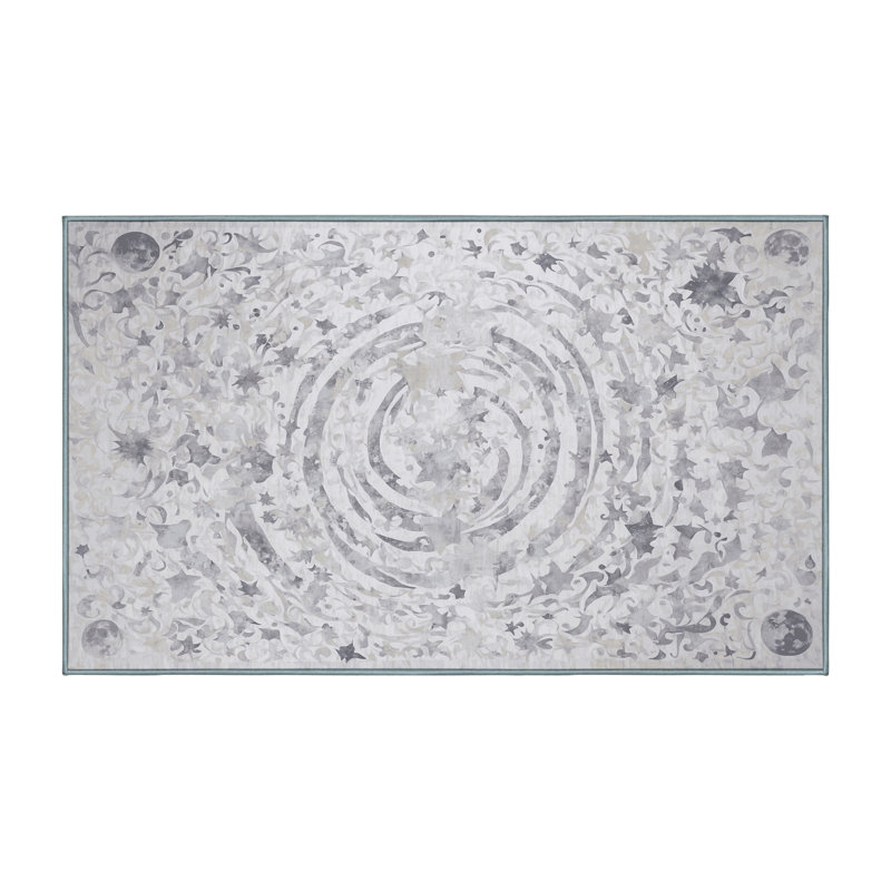 Machine Washable Blue Area Rug, Rectangle 2' x 3'