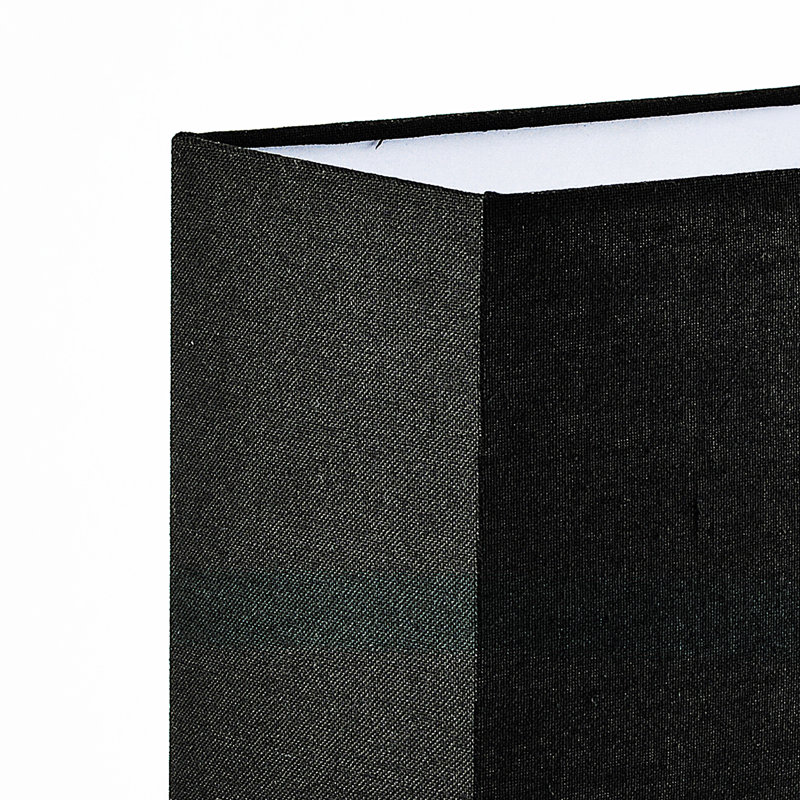 21'' Minimalist Table Lamp Set Of 2, Rectangular Linen Shades, Black, Black