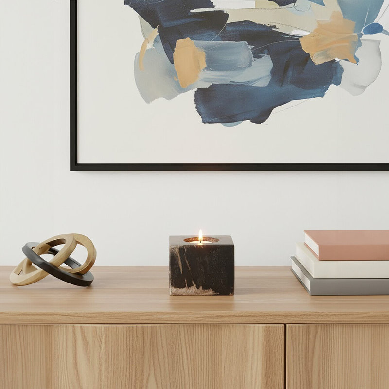 Wood Tabletop Tealight Holder