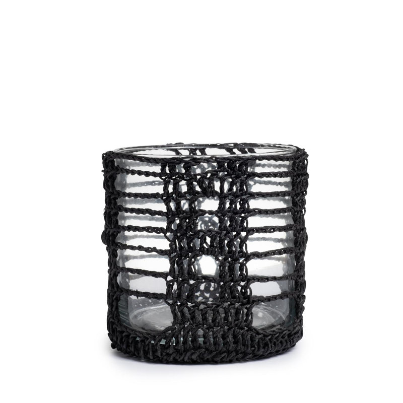 Hemp Basket, Black, 6.5" H x 6.5" W x 6.5" D