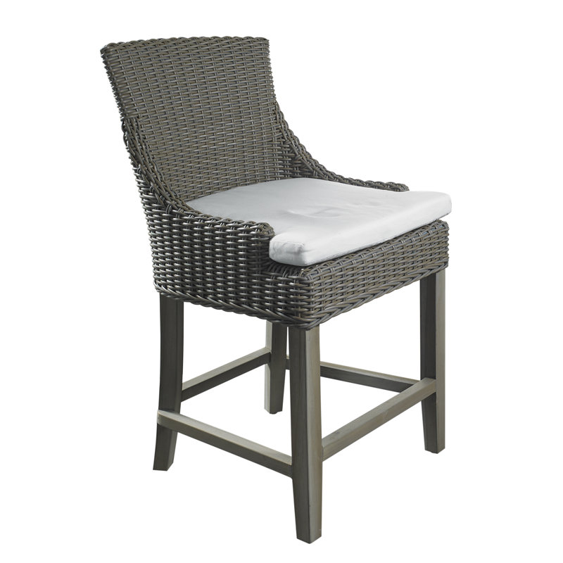 Tabouret de bar d'extérieur Markley - Kubu d'extérieur, Brun, Tabouret de comptoir (assise de 24 po de hauteur)