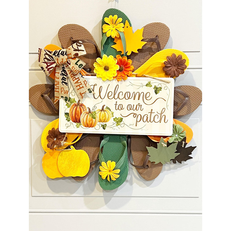 Couronne d'automne «Welcome to Our Patch»