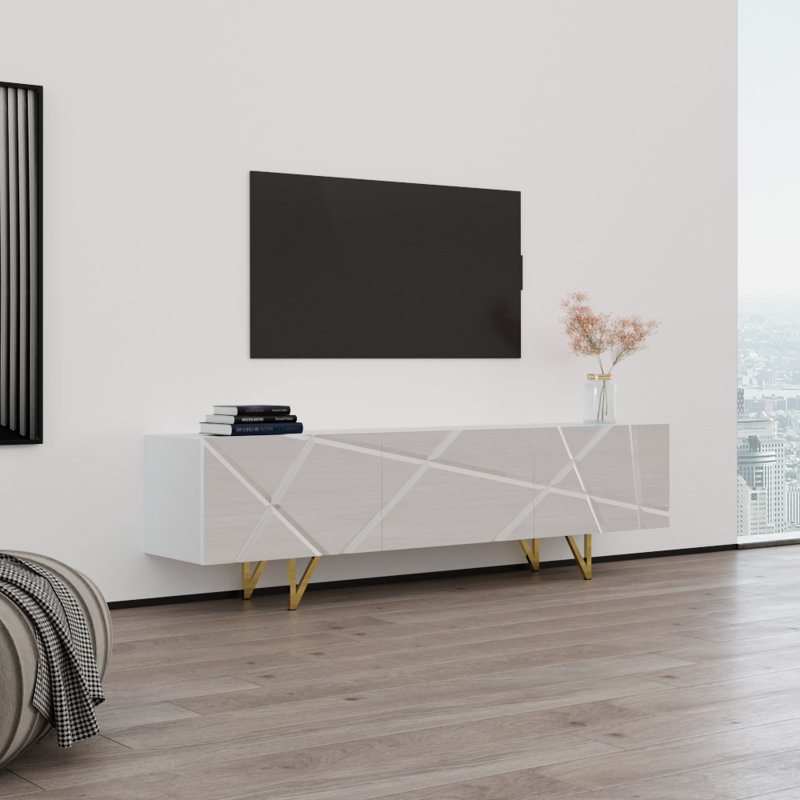 Meuble télé 70,9 po Watchet, Blanc
