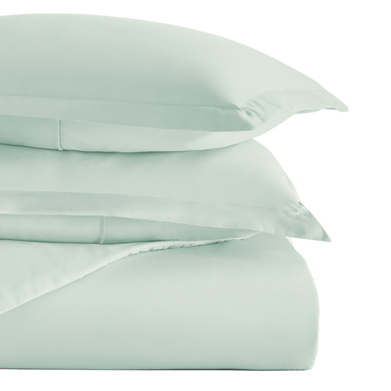 Super Soft Double Brushed Duvet Cover Set, Aqua, Full/Queen Duvet Cover + 2 Standard Shams