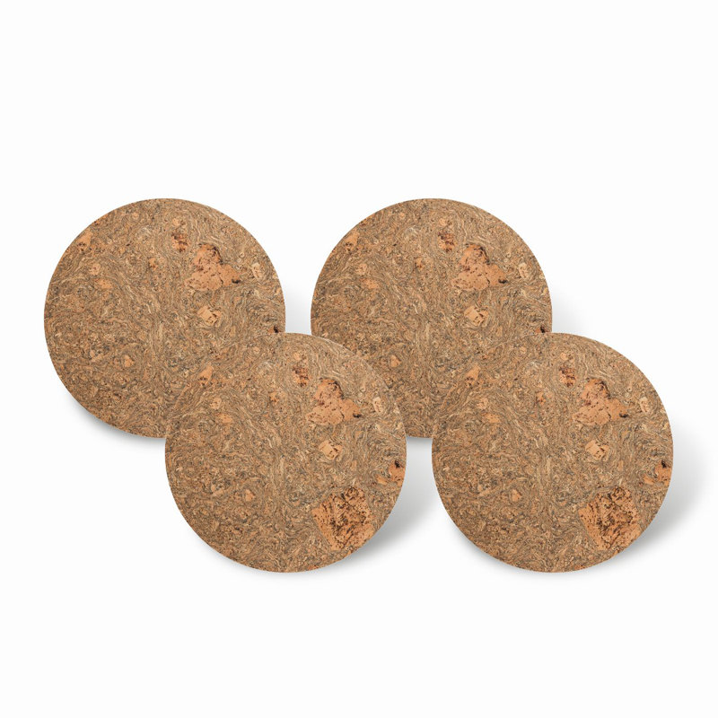 Casafina 14.5" Round Cork Placemats Set of 4, Iceberg Grey