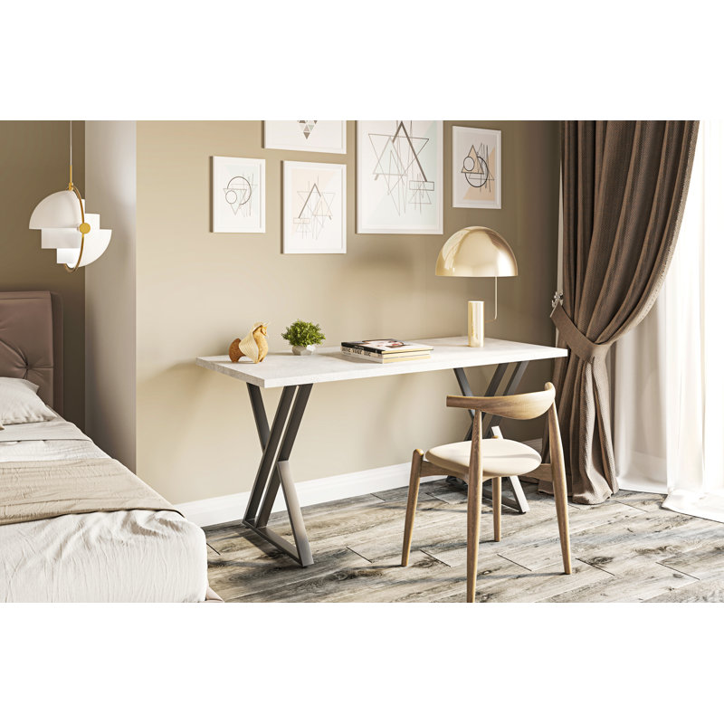 Metal Base Dining Table, 72cm H x 140cm W x 70cm D