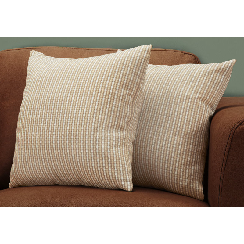 Abstract Pillow Insert, Dark Taupe Striped