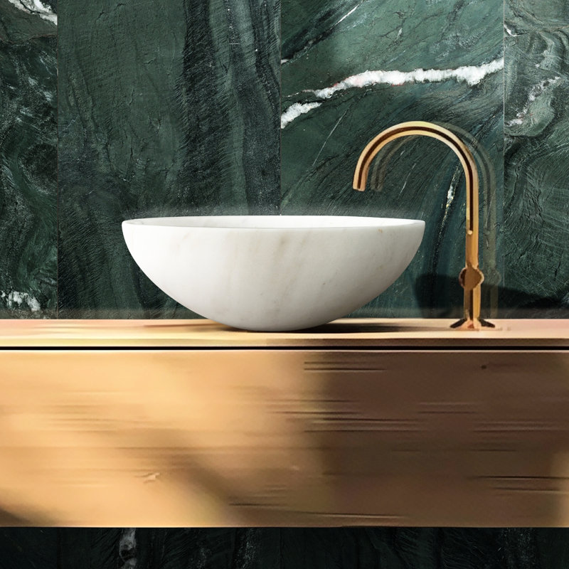 Lavabo de salle de bain semi-poli en marbre blanc de 15,7 po x 5,9 po, fonction luxueuse et pratique