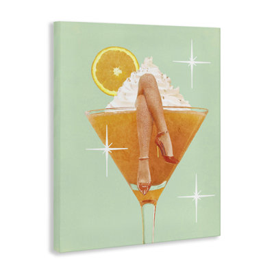Art mural sur toile, "Crossed Legs Cocktail", par Lil 'Rue