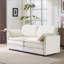Canapé modulaire 2 places 69 po avec coussins en chenille de 22 po beige + 2 coussins décoratifs - taille compacte pour appartement, salon, chambre à coucher