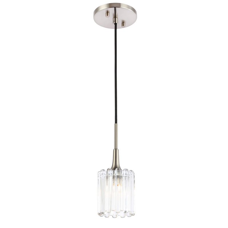 Romona 1 - Light Single Pendant, Stainless Nickel, Halogen