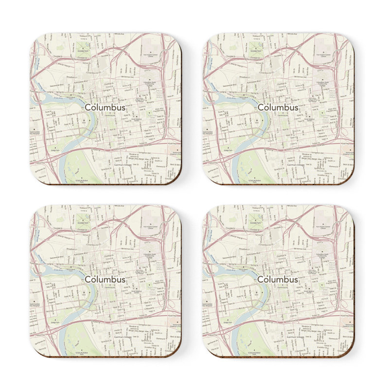 Sous-verre carte des États-Unis, Columbus