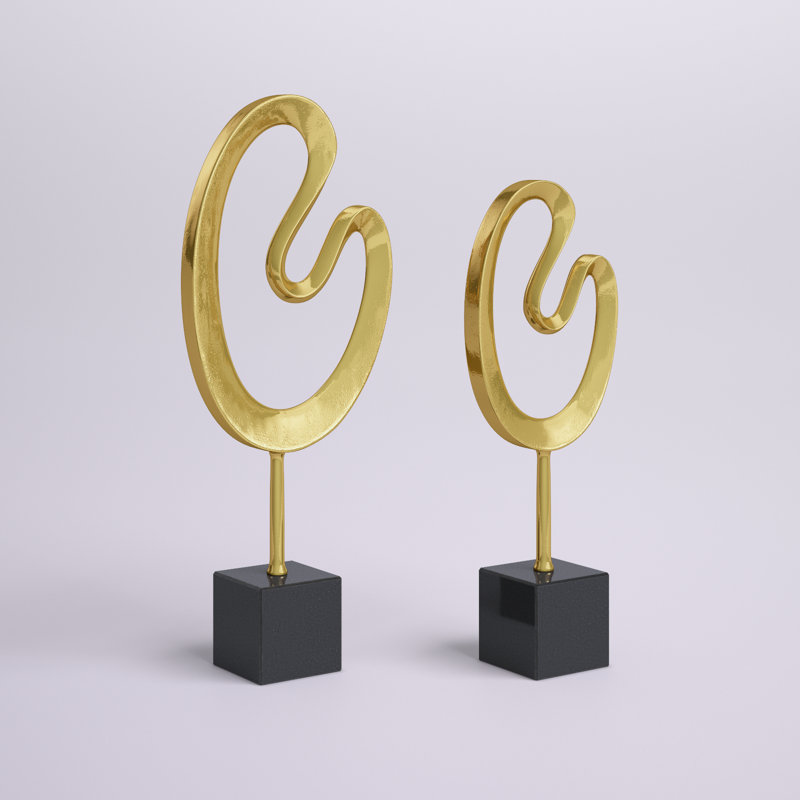 Andere 2 Piece Metal Sculpture Set, Gold