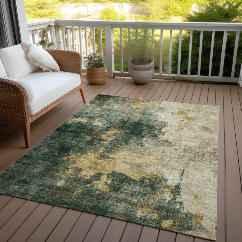 Tapis d'intérieur / extérieur vert Fibra , 10 pi x 14 pi