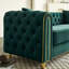 Canapé capitonné moderne de luxe l 86 po avec 2 pièces de coussins décoratifs pour le salon, la chambre à coucher, couleur verte-1350679133