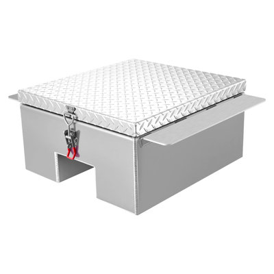 Truck Bed Tool Box, Storage Toolbox Chest Organizer Supports up to 220 lbs, 30.3 x 24 x 12.2 in, Heavy-Duty Aluminum Tool Box with Diamond Plate, Truck Bed, RV, Trailer, Silver, Ideal for Pickup
