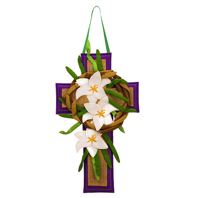 Figurine en toile jute de pâques cross