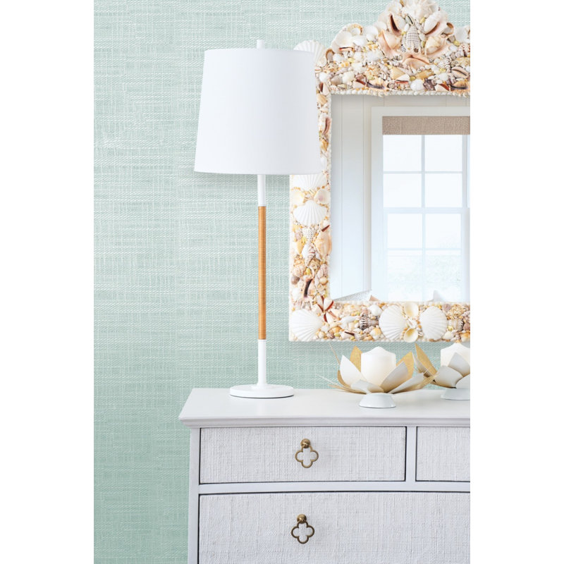 Amelia Rattan Lamp - Aged Brass, White/Brown
