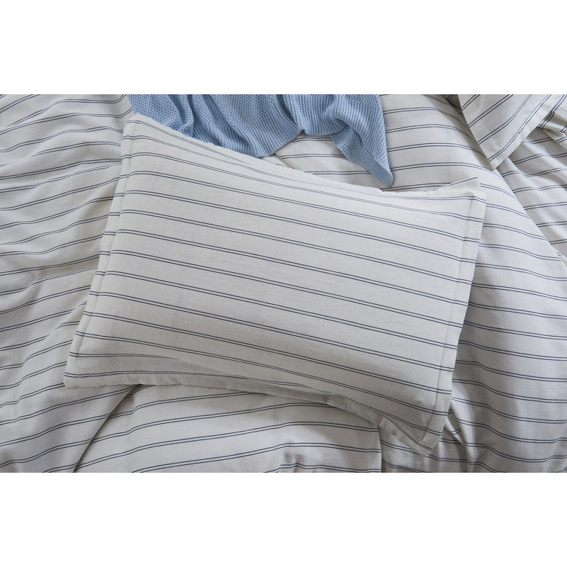 Svetlana Linen Blend Striped Duvet Cover, Full/Queen