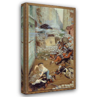 «Gavroche Collectioning Bullets for the Barricade» par Adolphe Léon Willette - Art mural sur toile tendue avec châssis