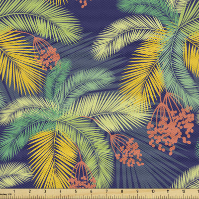 Cherol Exotic Illustration of Abstract Palm Leaves Multi-Purpose Fabric