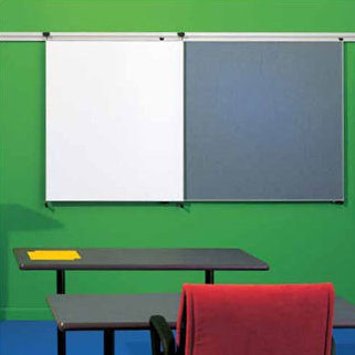 Tactics Plus® Track Tackable Panel/Writing Wall Mounted Magnetic Whiteboard, 4' H x 3' W