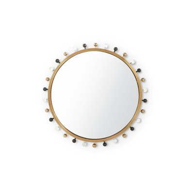 Zoe Round Brass Mirror