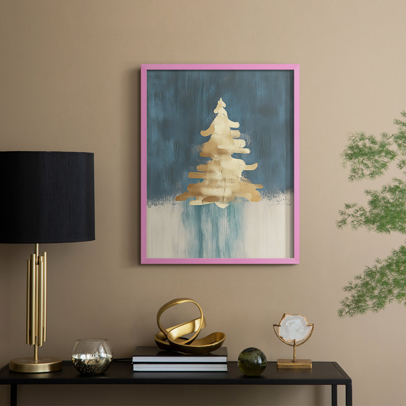 «Christmas Holiday Art CXCVI», reproduction d'art encadrée - bois massif