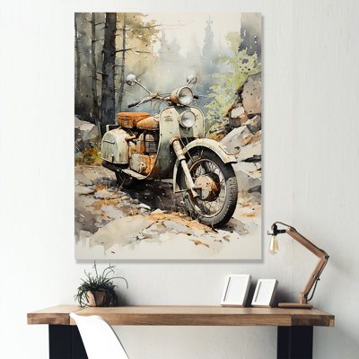 Scooter classique rétro sur toile