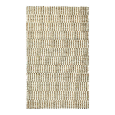 Monterey Jute / Sisal Striped Area Rug in Ivory