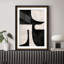 «Mid Century Modern Abstract Black and White Geometric Line Art encadrée, décoration murale»-108571139