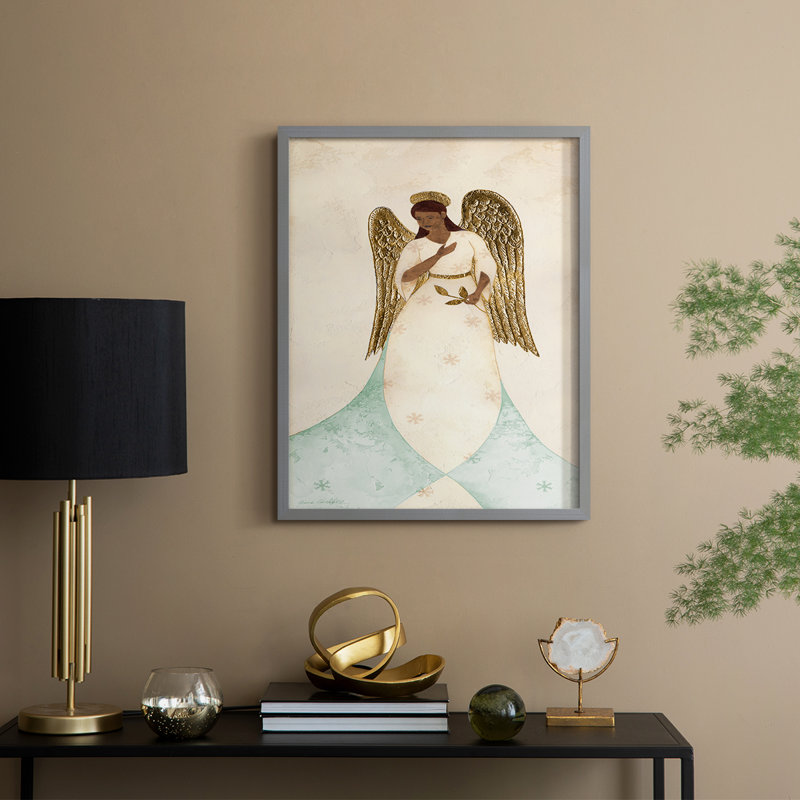 Seraphin I Framed Print - Solid Wood, Gray, 11" H x 9" W