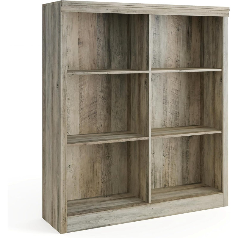 6 Cube Storage Bookshelf, 53" Tall Bookcase with Anti-Tip Design, Modern Freestanding Organizer Shelf, Ivory