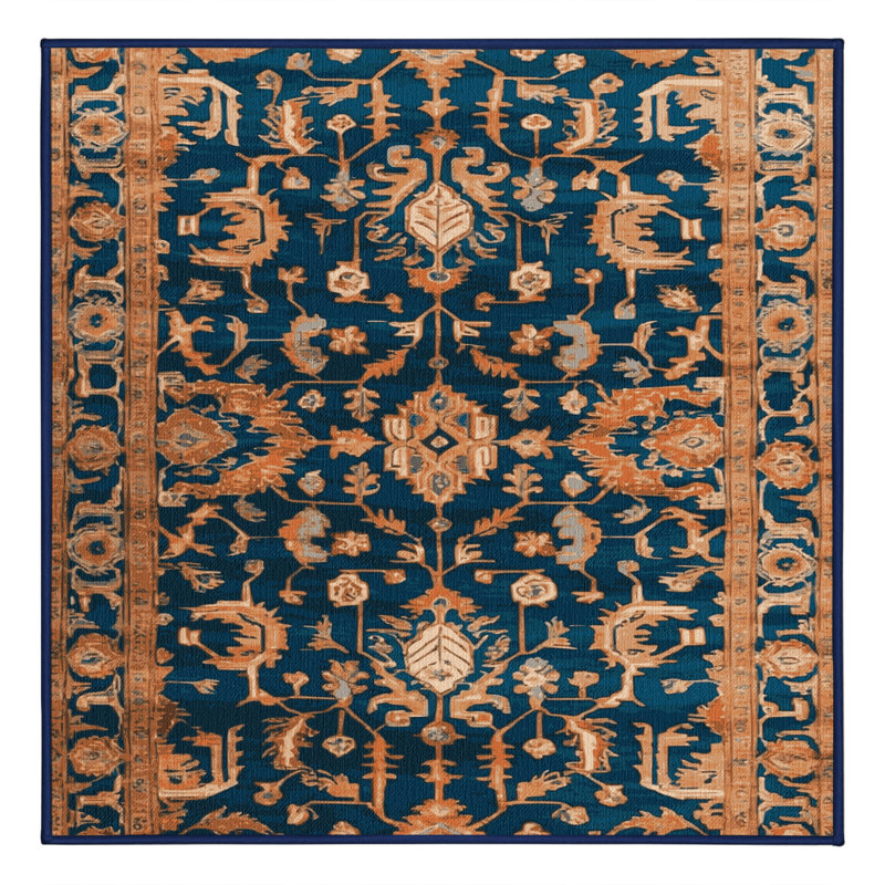 Machine Washable Turkish Gray Area Rug, Square 5'