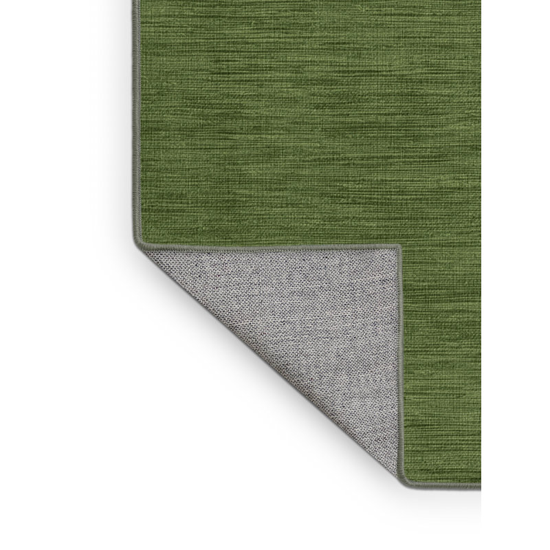 Machine Washable Solid Green Area Rug, Rectangle 6' x 9'