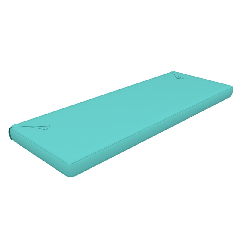 Wayfair Custom Outdoor Bench Cushion With Sunbrella Fabric, Canvas Aruba Sunbrella® Canvas, 48" x 18"