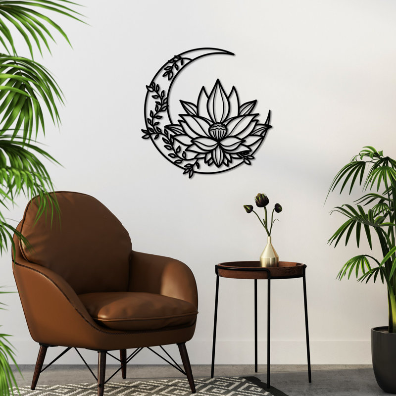 Stylish Decorative Metal Wall Accessory, Black, 27.6 x 27.6 inches | 100% Metal with 0.06 inches Thickness | Easy Wall Mount Design | Perfect for Modern Home Decor, Living Room & Office Enhancement