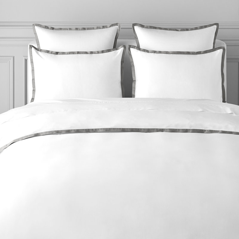 100% Cotton - Set of 6, White/Gray, Twin XL Sheet Set + 1 Fitted Sheet + 4 Pillowcases