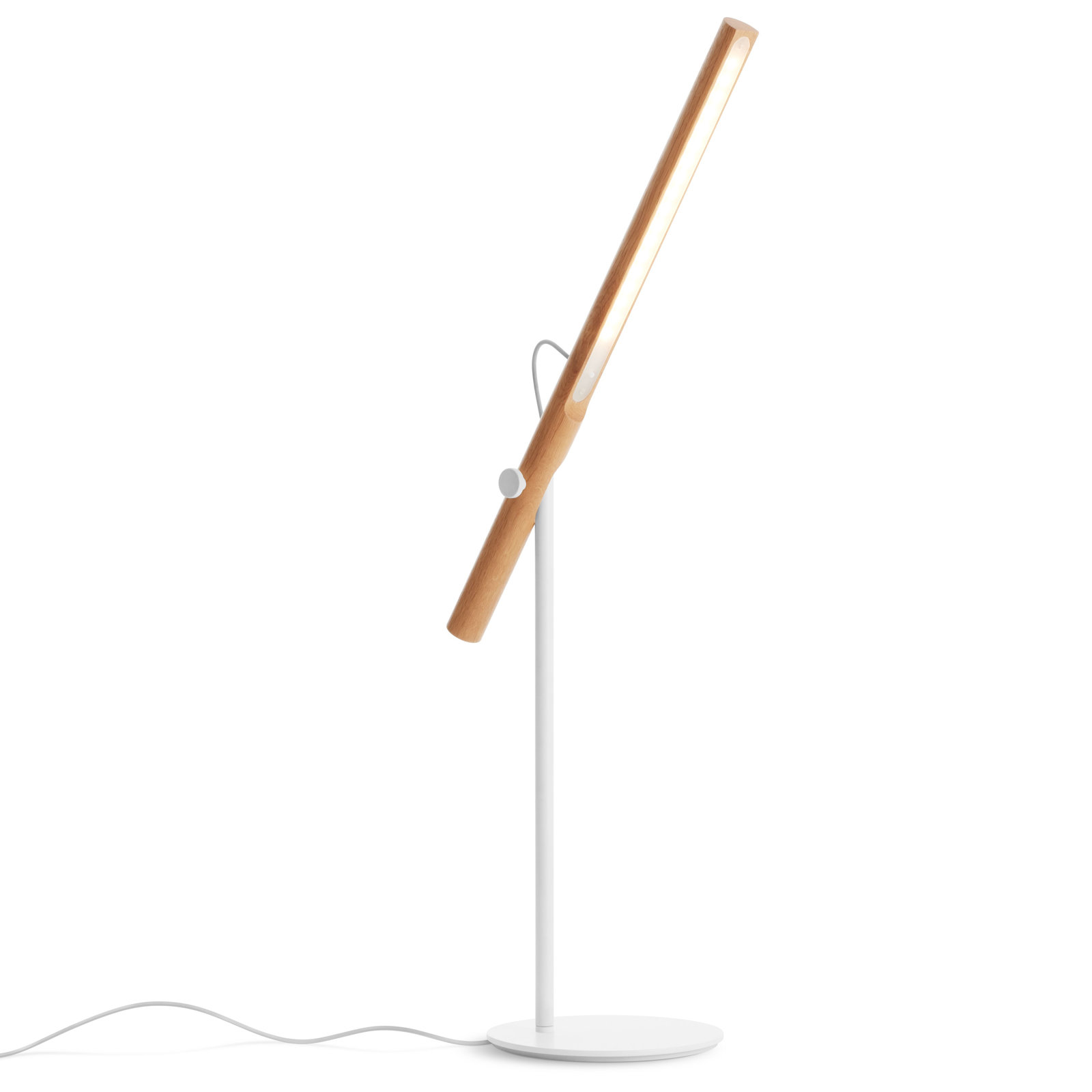 Type A Metal Desk Lamp, White Oak, White