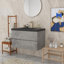 Meuble-lavabo de salle de bain avec lavabo en résine