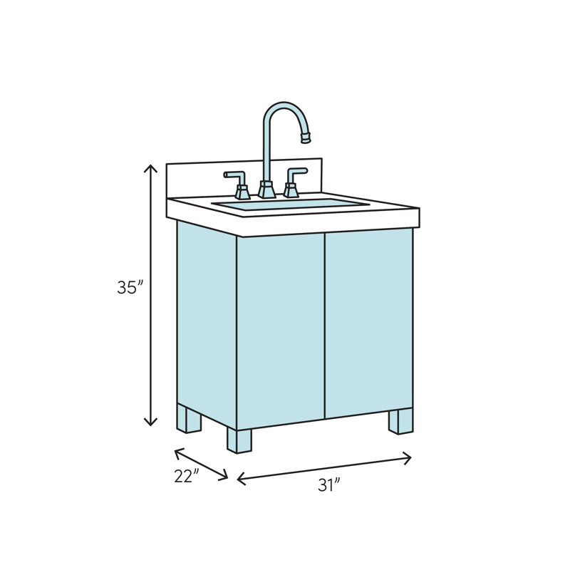 Brentwood 31" Single Bathroom Vanity Set, Carrera White